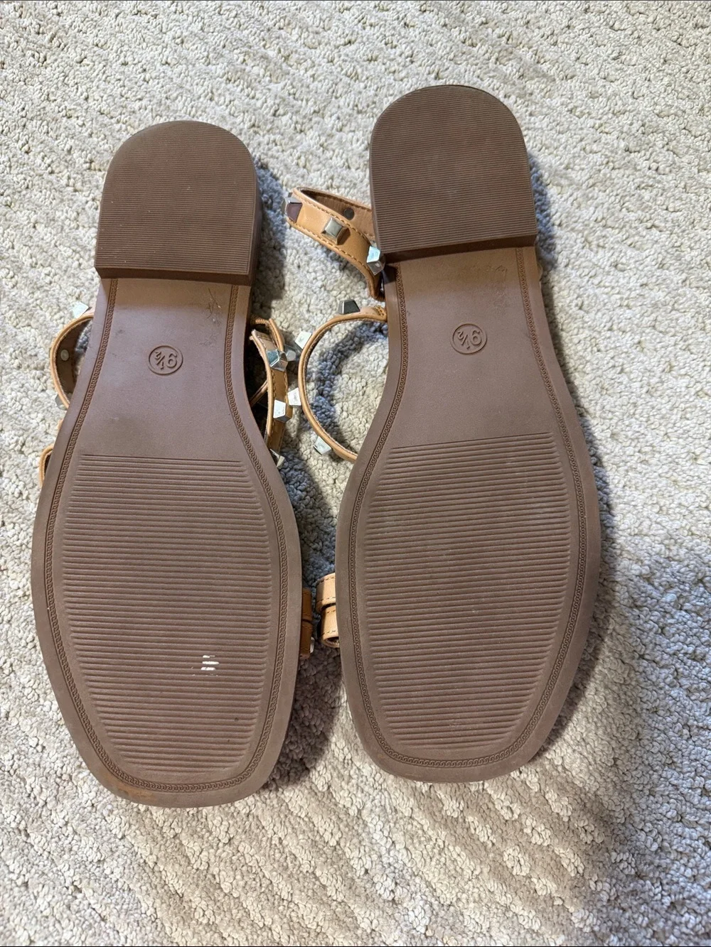 a new day Tan Multi-Strap Studded Slide Sandals